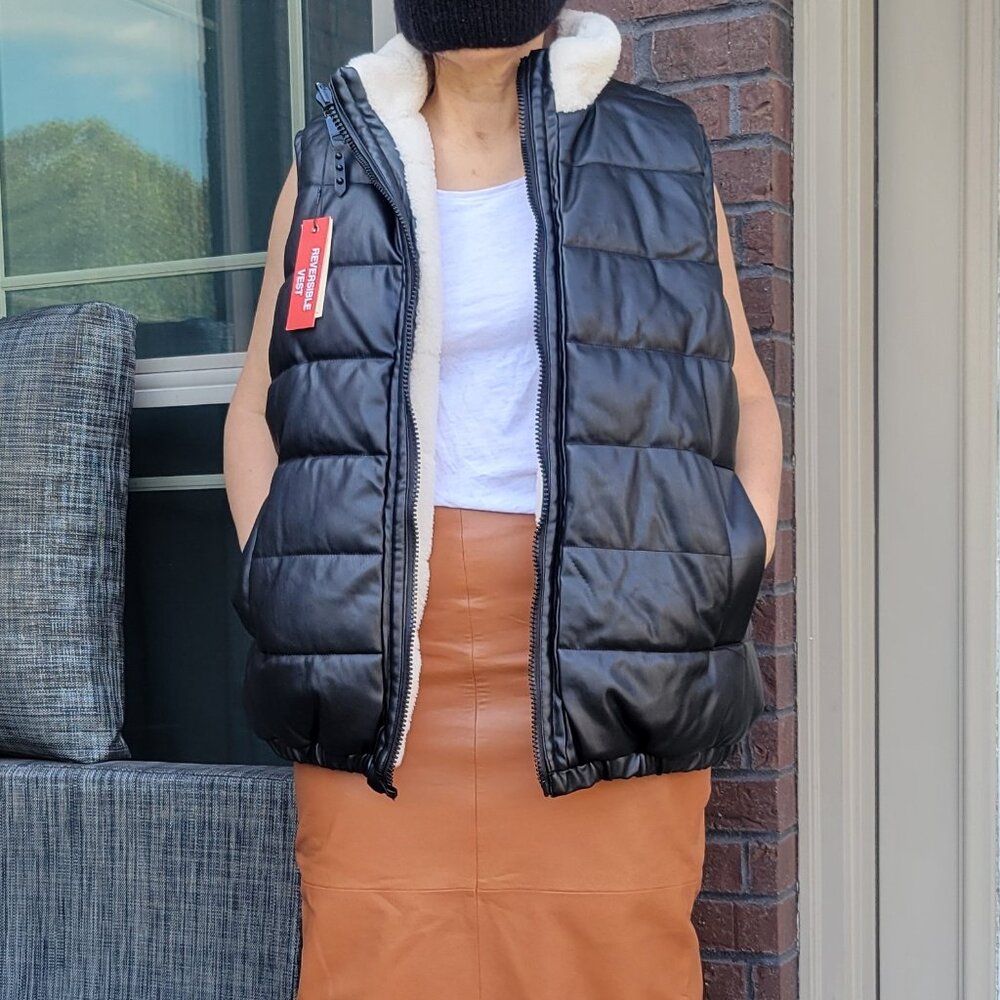 Rebecca Minkoff Reversable Vest Cream / Black Jacket $268+  fit S, M, L)